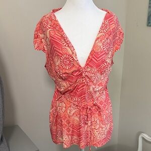 Studio Donatella Pink and Red Floral Top
